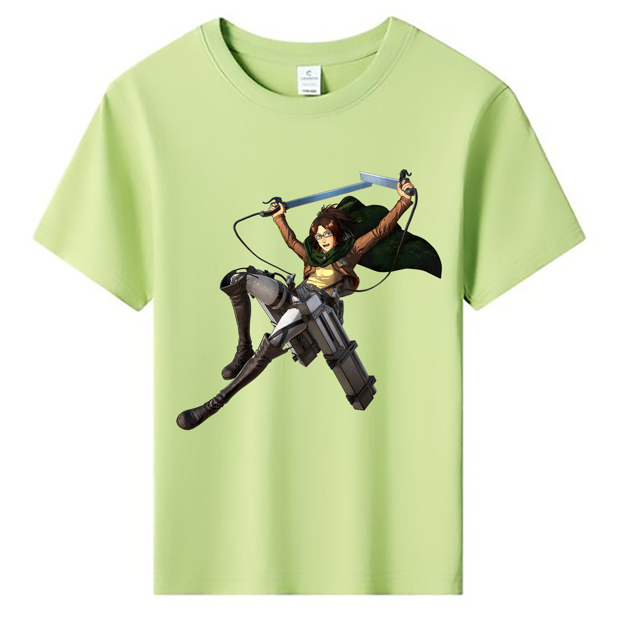 （画像用） 進撃の巨人 ハンジ·ゾエ Attack on Titan Hanji Zoe 綿100％キッズTシャツ（フロントプリント）